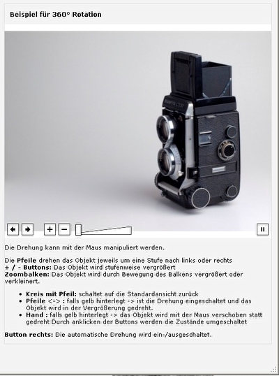 360 Ansicht / Produktpräsentation 360 Ansicht / Produktpräsentation